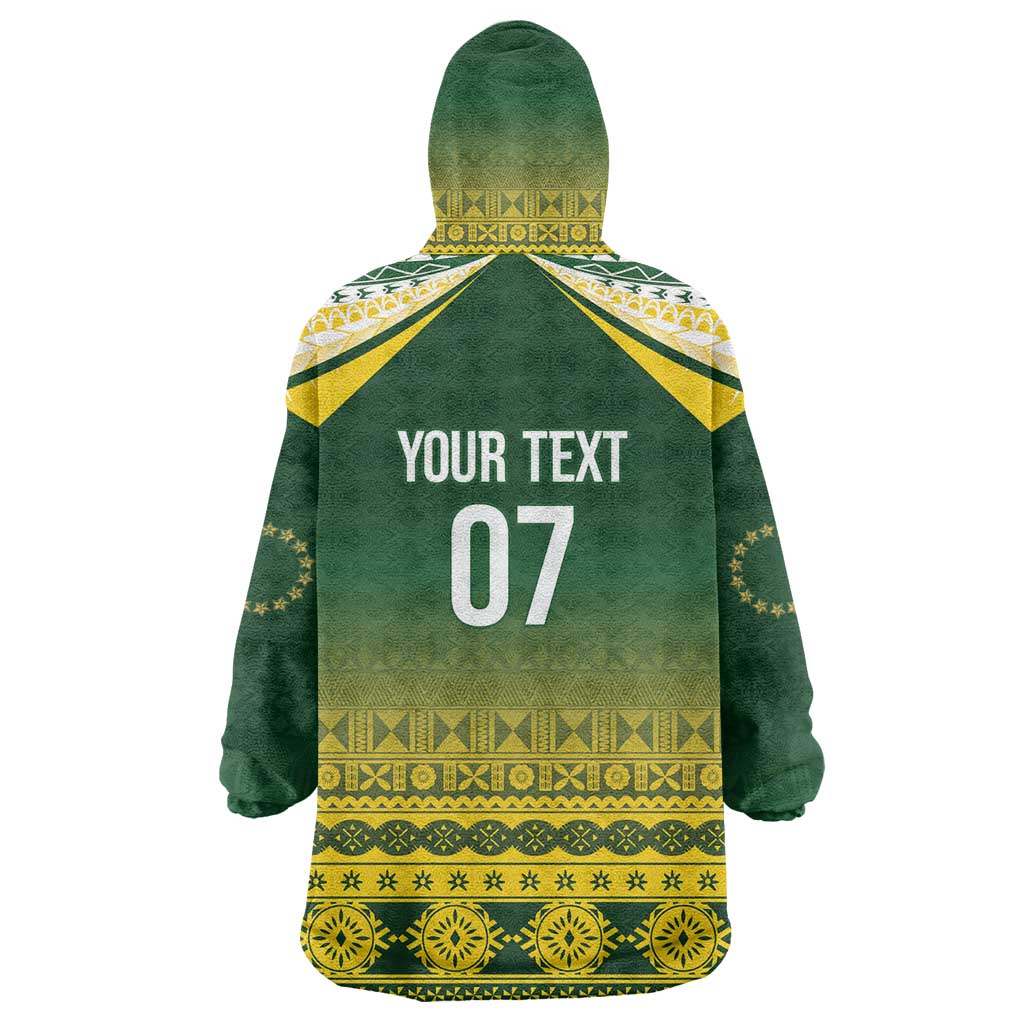 Cook Islands Rugby Custom Wearable Blanket Hoodie Kuki Avaiki - Aussie Hoodie