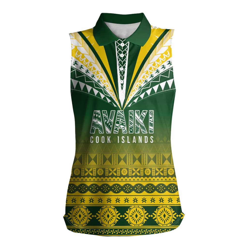 Cook Islands Rugby Custom Women Sleeveless Polo Shirt Kuki Avaiki - Aussie Hoodie