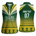 Cook Islands Rugby Custom Women Sleeveless Polo Shirt Kuki Avaiki - Aussie Hoodie
