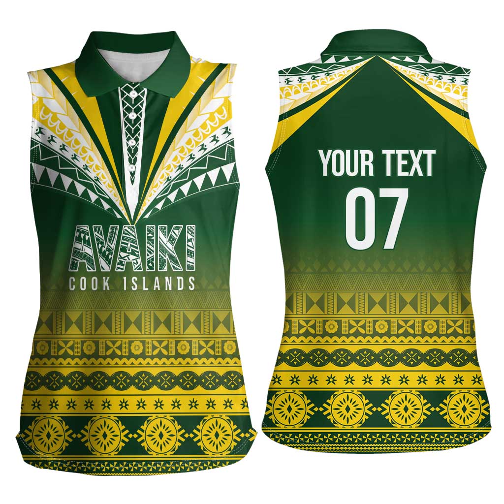 Cook Islands Rugby Custom Women Sleeveless Polo Shirt Kuki Avaiki - Aussie Hoodie