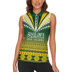 Cook Islands Rugby Custom Women Sleeveless Polo Shirt Kuki Avaiki - Aussie Hoodie
