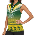 Cook Islands Rugby Custom Women Sleeveless Polo Shirt Kuki Avaiki - Aussie Hoodie