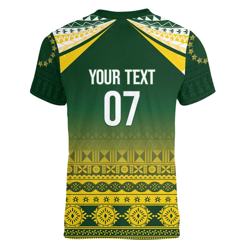 Cook Islands Rugby Custom Women V-Neck T-Shirt Kuki Avaiki - Aussie Hoodie
