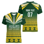 Cook Islands Rugby Custom Women V-Neck T-Shirt Kuki Avaiki - Aussie Hoodie