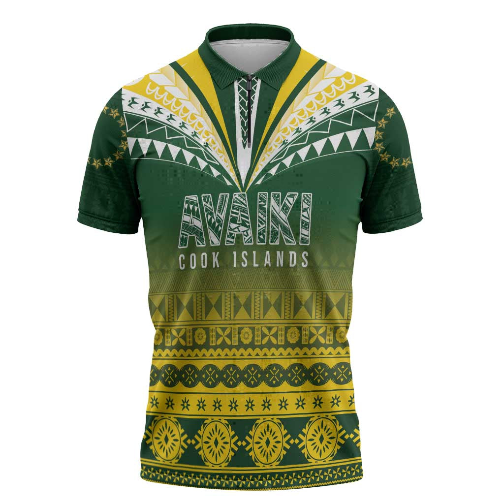 Cook Islands Rugby Custom Zipper Polo Shirt Kuki Avaiki - Aussie Hoodie