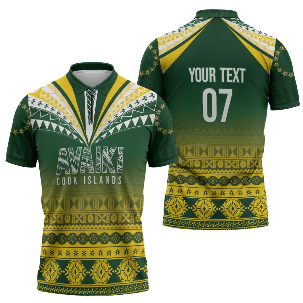 Cook Islands Rugby Custom Zipper Polo Shirt Kuki Avaiki - Aussie Hoodie