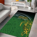 Cook Islands Rugby Kuki Avaiki Area Rug Tribal Turtle - Aussie Hoodie