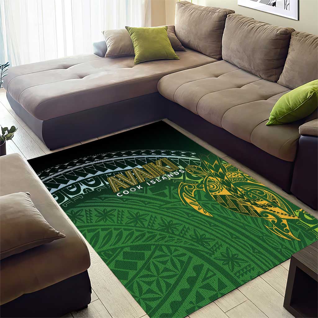 Cook Islands Rugby Kuki Avaiki Area Rug Tribal Turtle - Aussie Hoodie
