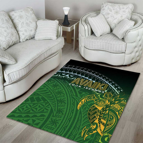 Cook Islands Rugby Kuki Avaiki Area Rug Tribal Turtle - Aussie Hoodie