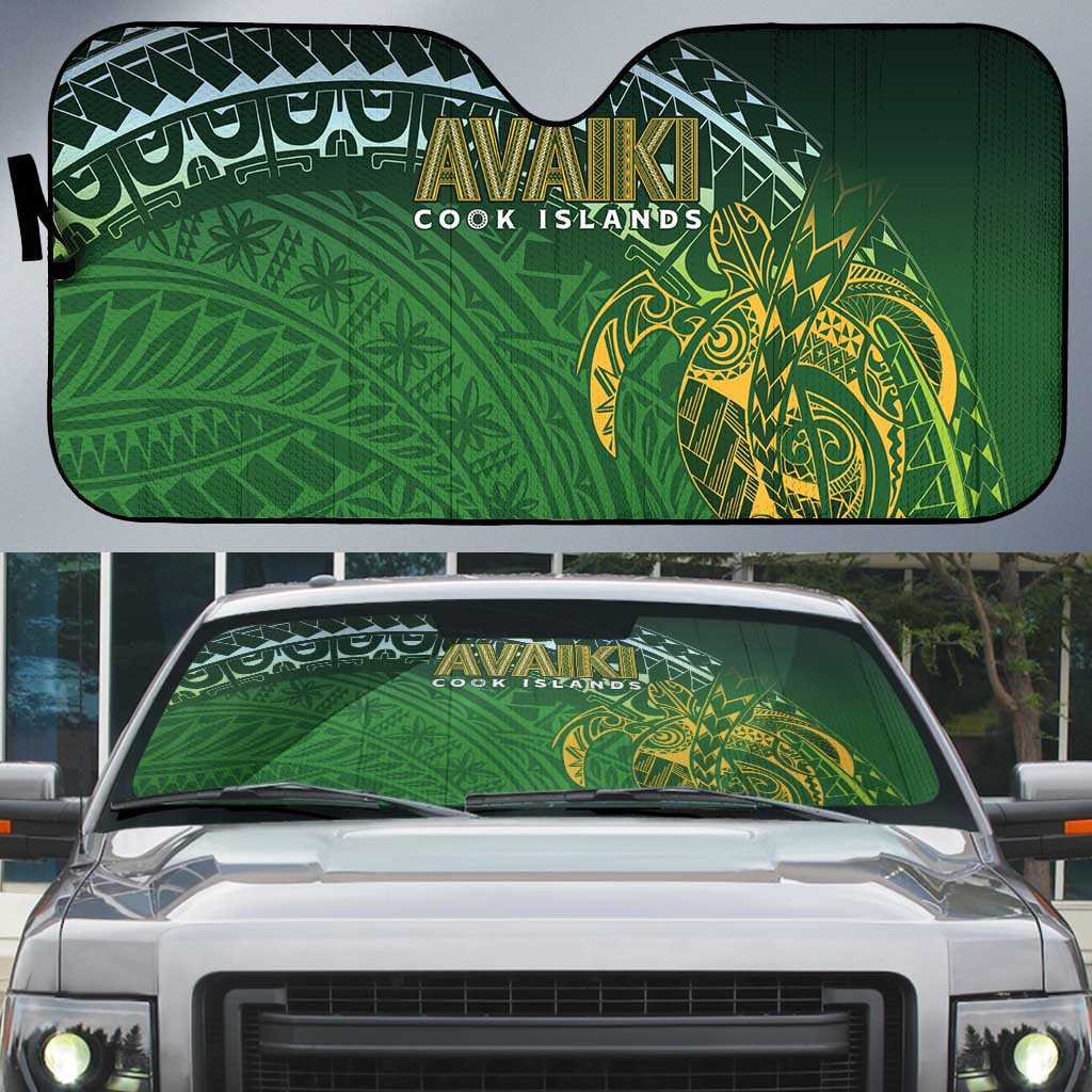 Cook Islands Rugby Kuki Avaiki Auto Sun Shade Tribal Turtle - Aussie Hoodie
