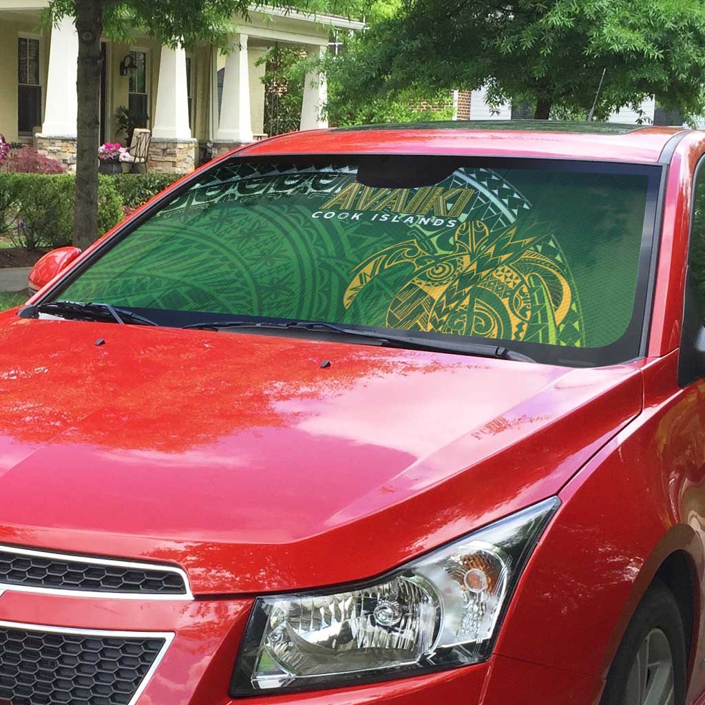 Cook Islands Rugby Kuki Avaiki Auto Sun Shade Tribal Turtle - Aussie Hoodie