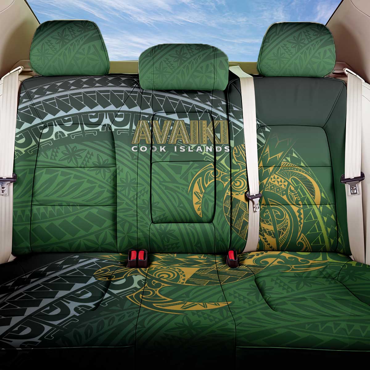 Cook Islands Rugby Kuki Avaiki Back Car Seat Cover Tribal Turtle - Aussie Hoodie