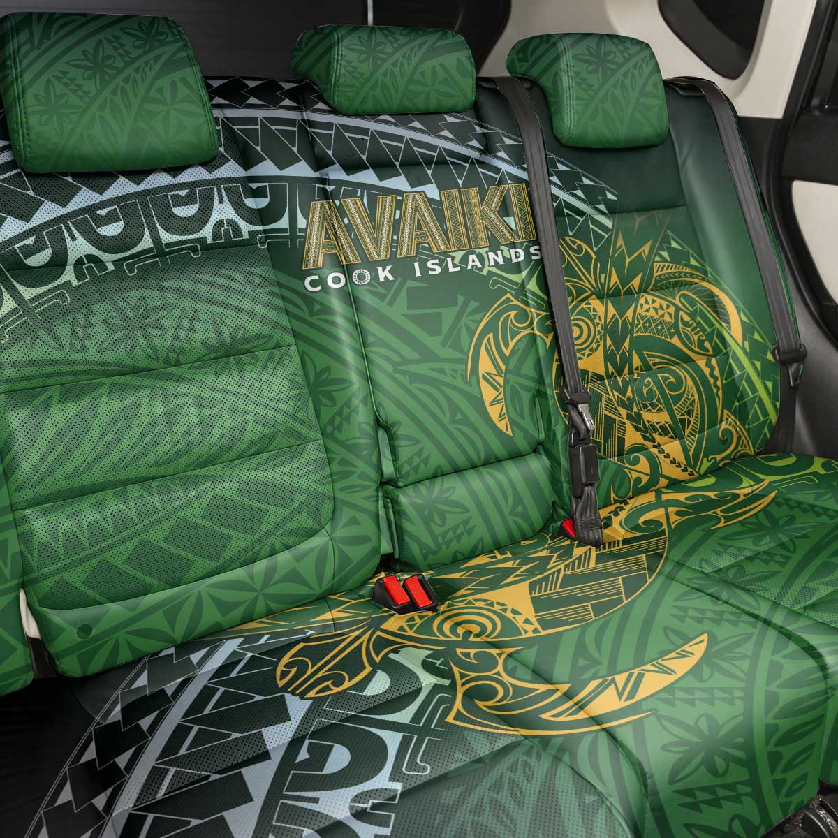 Cook Islands Rugby Kuki Avaiki Back Car Seat Cover Tribal Turtle - Aussie Hoodie