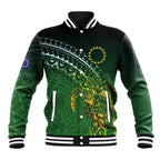 Cook Islands Rugby Kuki Avaiki Baseball Jacket Tribal Turtle - Aussie Hoodie