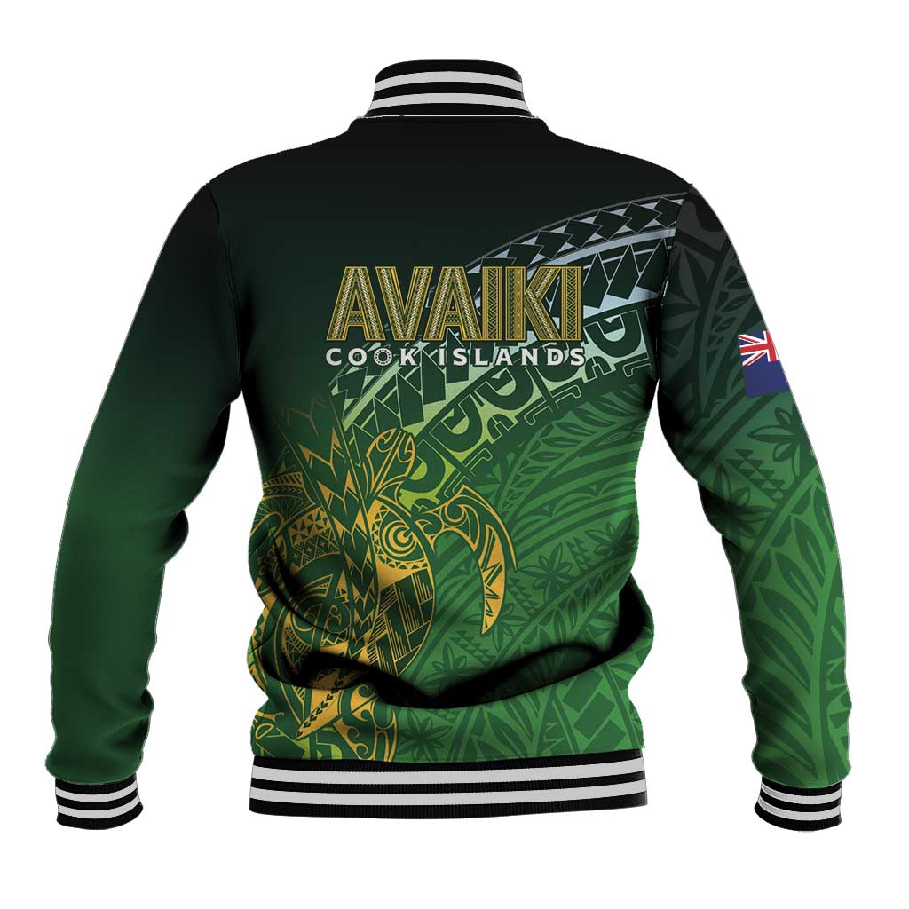 Cook Islands Rugby Kuki Avaiki Baseball Jacket Tribal Turtle - Aussie Hoodie