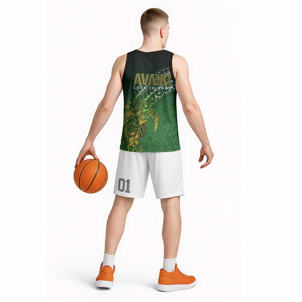 Cook Islands Rugby Kuki Avaiki Basketball Jersey Tribal Turtle - Aussie Hoodie