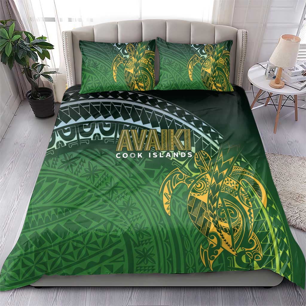 Cook Islands Rugby Kuki Avaiki Bedding Set Tribal Turtle - Aussie Hoodie