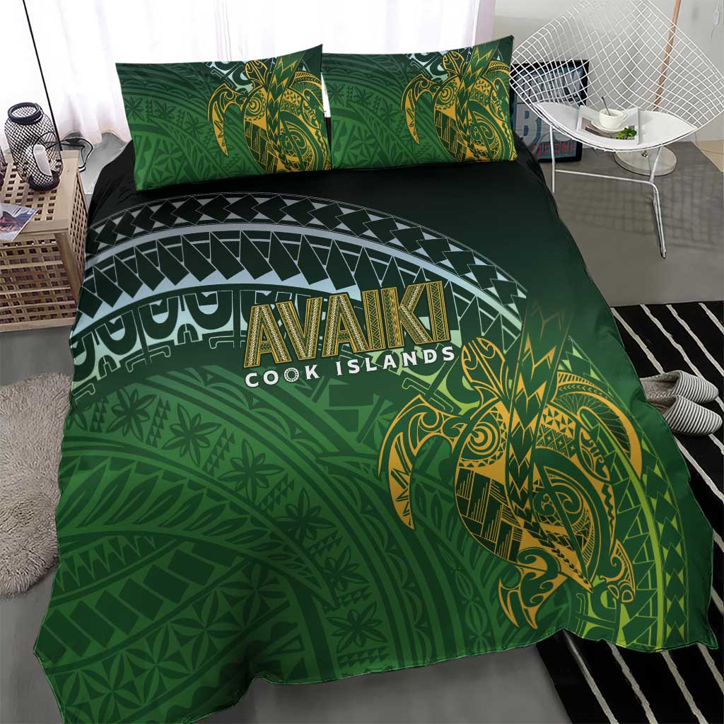 Cook Islands Rugby Kuki Avaiki Bedding Set Tribal Turtle - Aussie Hoodie