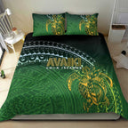 Cook Islands Rugby Kuki Avaiki Bedding Set Tribal Turtle - Aussie Hoodie