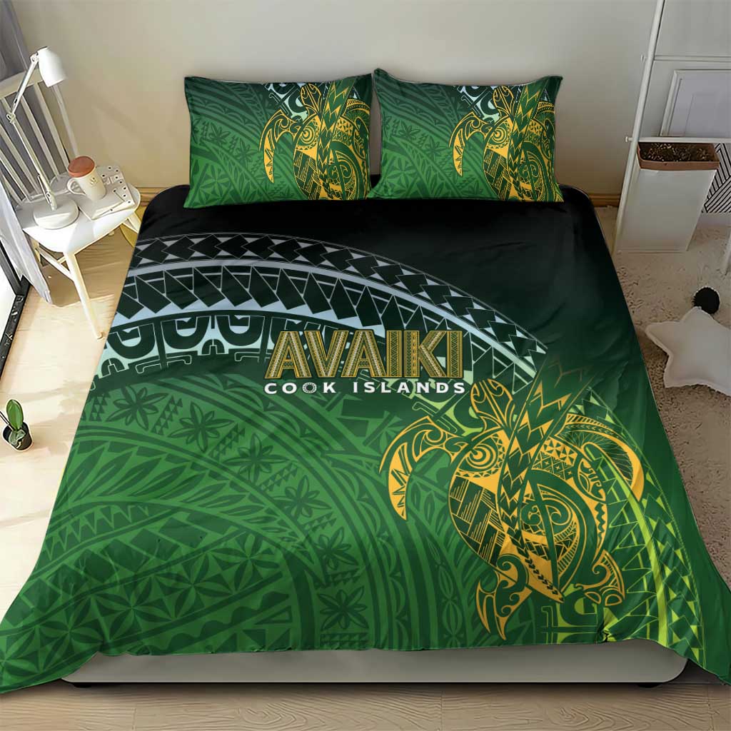 Cook Islands Rugby Kuki Avaiki Bedding Set Tribal Turtle - Aussie Hoodie
