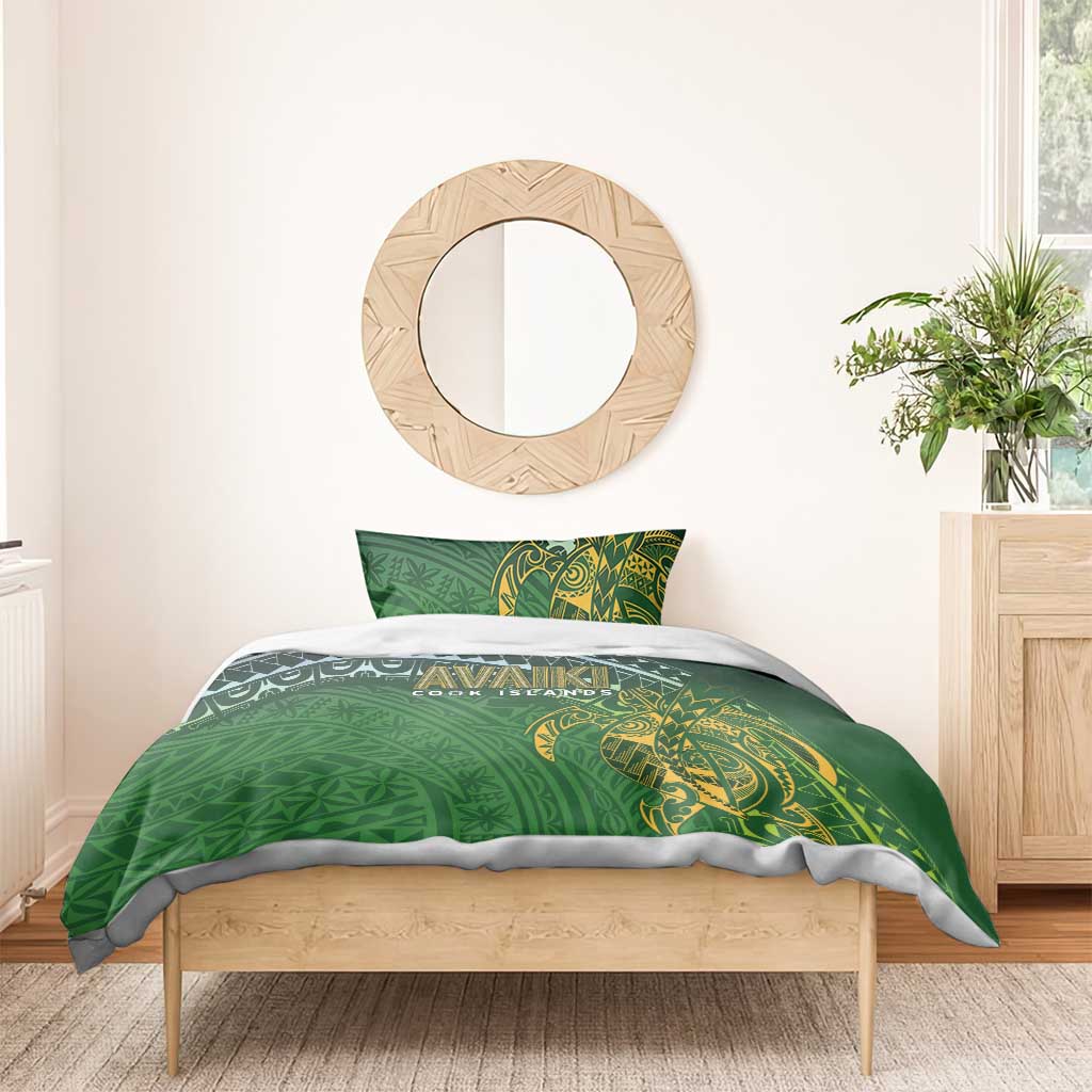 Cook Islands Rugby Kuki Avaiki Bedding Set Tribal Turtle - Aussie Hoodie