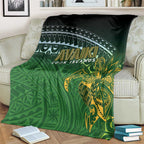 Cook Islands Rugby Kuki Avaiki Blanket Tribal Turtle - Aussie Hoodie