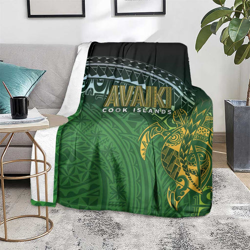 Cook Islands Rugby Kuki Avaiki Blanket Tribal Turtle - Aussie Hoodie