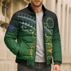 Cook Islands Rugby Kuki Avaiki Bomber Puffer Jacket Tribal Turtle - Aussie Hoodie
