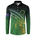 Cook Islands Rugby Kuki Avaiki Button Sweatshirt Tribal Turtle - Aussie Hoodie