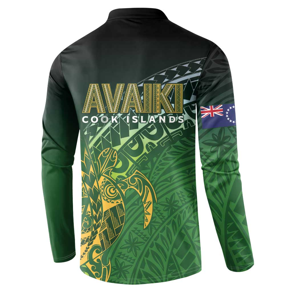 Cook Islands Rugby Kuki Avaiki Button Sweatshirt Tribal Turtle - Aussie Hoodie
