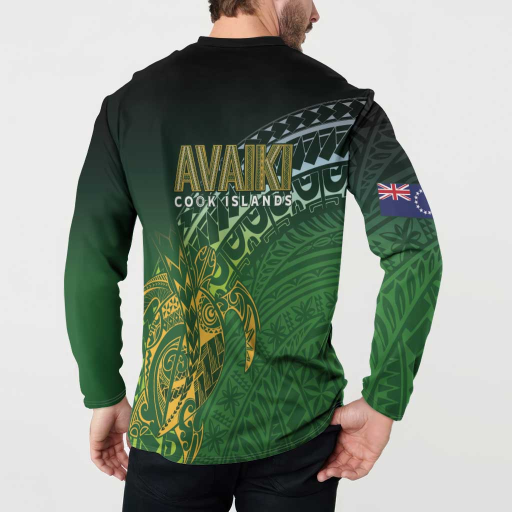 Cook Islands Rugby Kuki Avaiki Button Sweatshirt Tribal Turtle - Aussie Hoodie