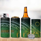 Cook Islands Rugby Kuki Avaiki 4 in 1 Can Cooler Tumbler Tribal Turtle - Aussie Hoodie