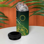 Cook Islands Rugby Kuki Avaiki 4 in 1 Can Cooler Tumbler Tribal Turtle - Aussie Hoodie