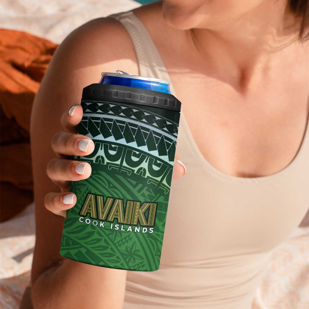 Cook Islands Rugby Kuki Avaiki 4 in 1 Can Cooler Tumbler Tribal Turtle - Aussie Hoodie