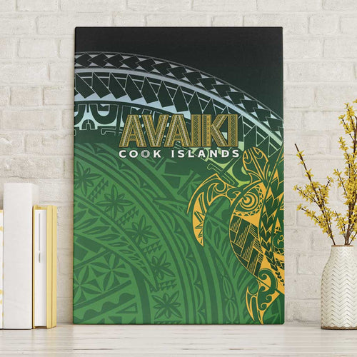 Cook Islands Rugby Kuki Avaiki Canvas Wall Art Tribal Turtle - Aussie Hoodie
