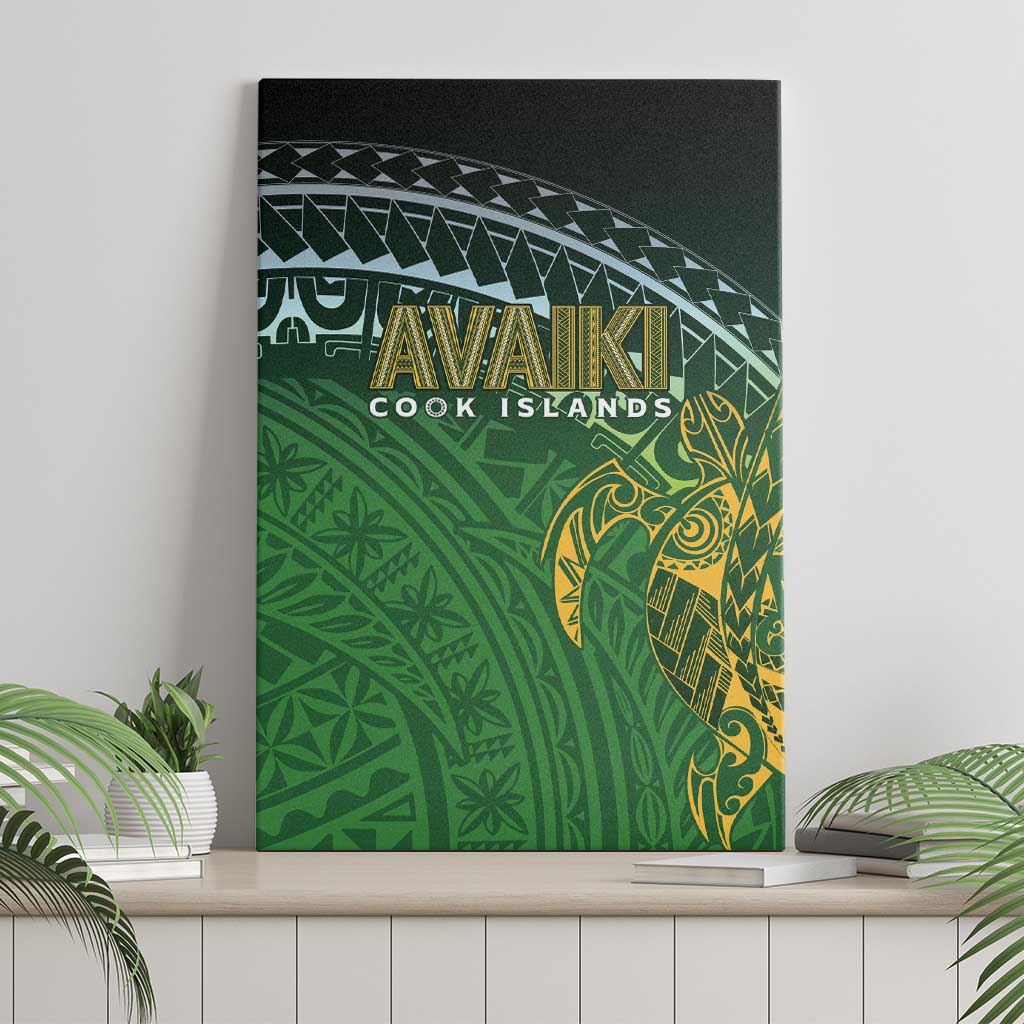 Cook Islands Rugby Kuki Avaiki Canvas Wall Art Tribal Turtle - Aussie Hoodie
