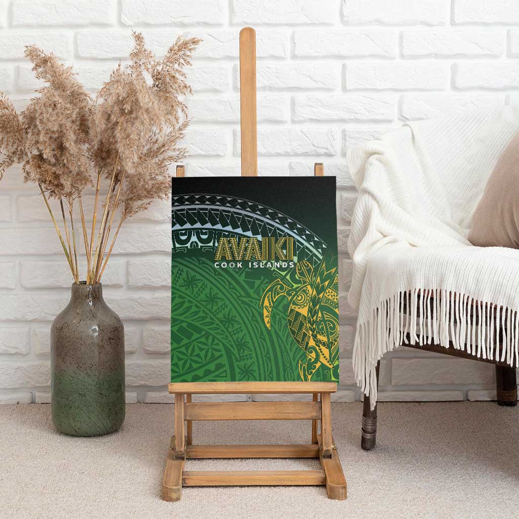 Cook Islands Rugby Kuki Avaiki Canvas Wall Art Tribal Turtle - Aussie Hoodie