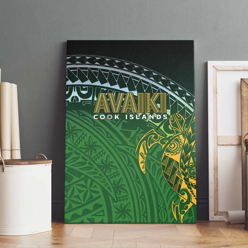 Cook Islands Rugby Kuki Avaiki Canvas Wall Art Tribal Turtle - Aussie Hoodie