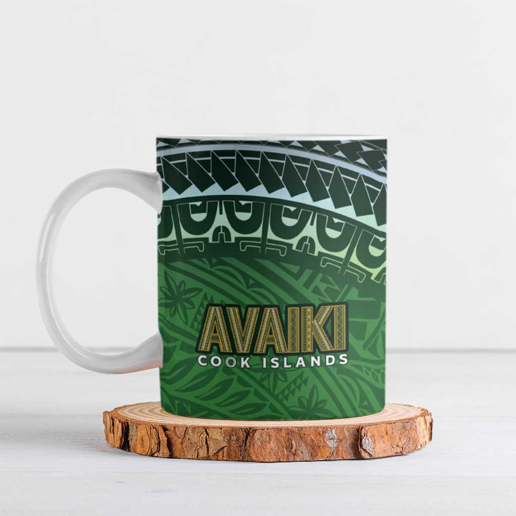 Cook Islands Rugby Kuki Avaiki Ceramic Mug Tribal Turtle - Aussie Hoodie