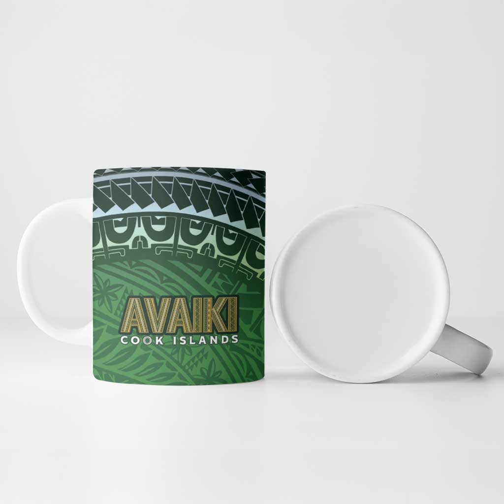 Cook Islands Rugby Kuki Avaiki Ceramic Mug Tribal Turtle - Aussie Hoodie