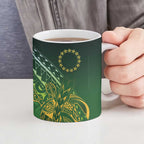 Cook Islands Rugby Kuki Avaiki Ceramic Mug Tribal Turtle - Aussie Hoodie