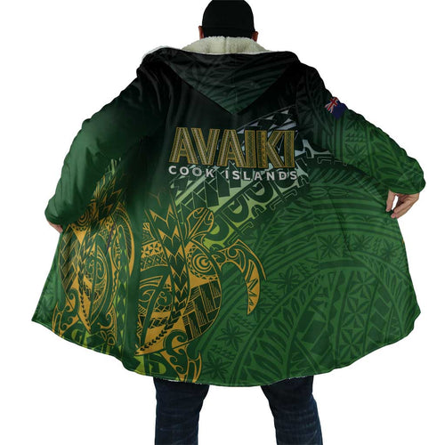 Cook Islands Rugby Kuki Avaiki Cloak Tribal Turtle - Aussie Hoodie