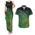 Cook Islands Rugby Kuki Avaiki Couples Matching Tank Maxi Dress and Hawaiian Shirt Tribal Turtle - Aussie Hoodie
