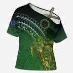 Cook Islands Rugby Kuki Avaiki Cross Shoulder Shirt Tribal Turtle - Aussie Hoodie