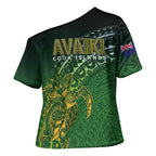 Cook Islands Rugby Kuki Avaiki Cross Shoulder Shirt Tribal Turtle - Aussie Hoodie