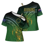 Cook Islands Rugby Kuki Avaiki Cross Shoulder Shirt Tribal Turtle - Aussie Hoodie