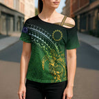 Cook Islands Rugby Kuki Avaiki Cross Shoulder Shirt Tribal Turtle - Aussie Hoodie