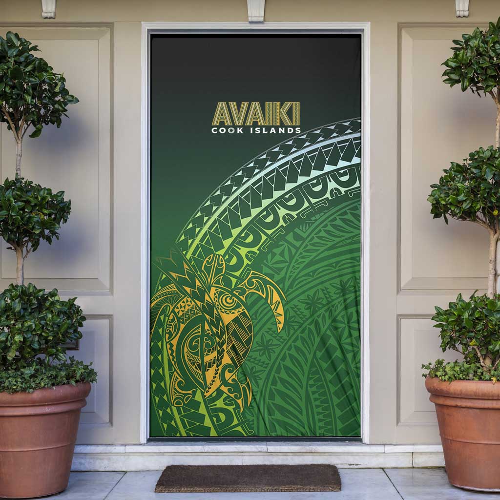 Cook Islands Rugby Kuki Avaiki Door Cover Tribal Turtle - Aussie Hoodie
