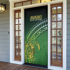 Cook Islands Rugby Kuki Avaiki Door Cover Tribal Turtle - Aussie Hoodie