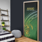 Cook Islands Rugby Kuki Avaiki Door Cover Tribal Turtle - Aussie Hoodie
